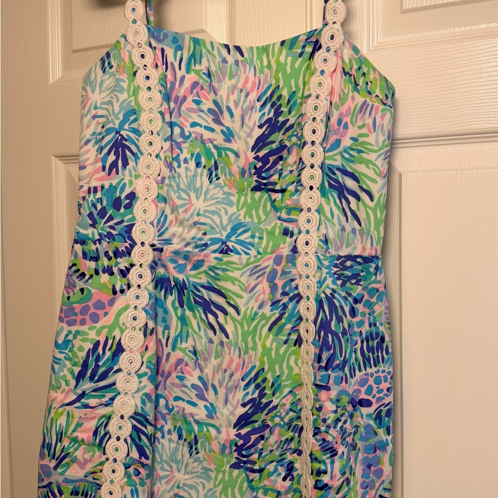 Lilly Pulitzer White Dress with Pink Label